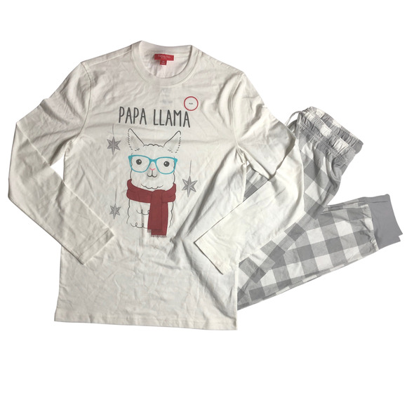 Holiday Family PJs White and Grey Buffalo Check 2 Piece Set - Size Small - Picture 2 of 12